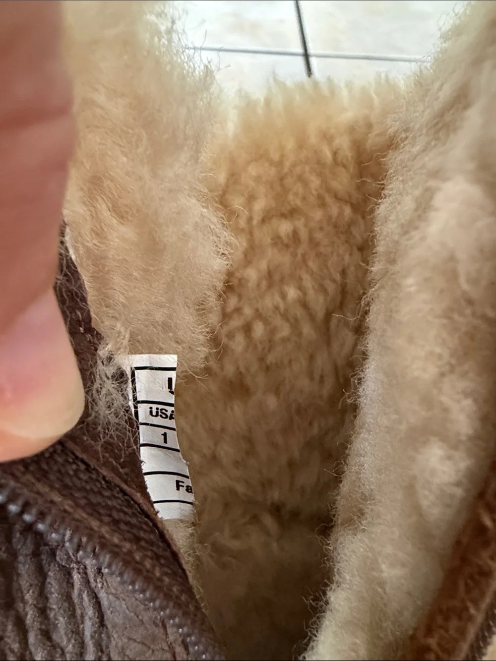 UGG Kids Brown Leather Shearling-Lined Tall Boots